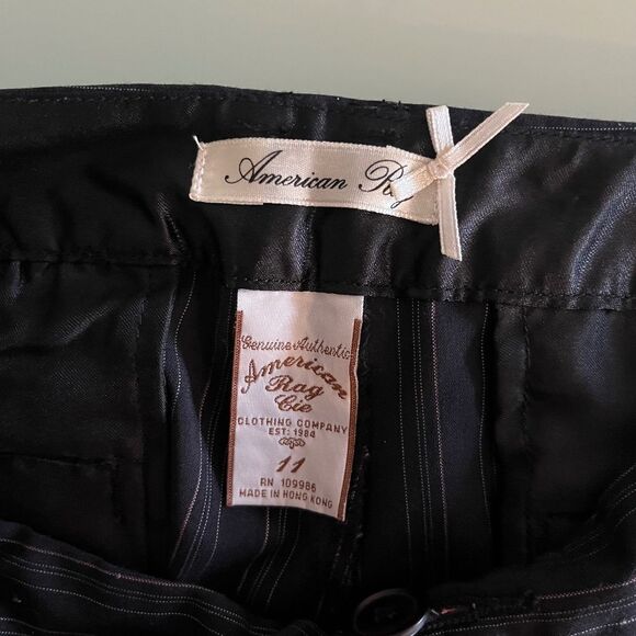 AMERICAN RAG women size 11 Button High Wide Waist Bermuda Capri  pockets 4 - Picture 3 of 9